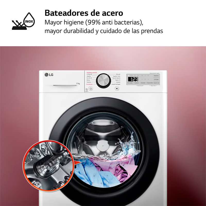 Lavadora carga frontal LG F4WR5011A6F – 11 kg, 1.350 rpm, AI Direct Drive