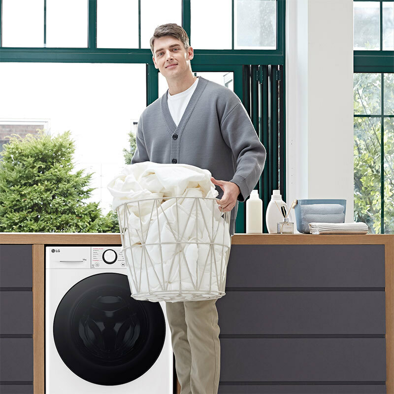 Lavadora carga frontal LG F4WR6010AGW – 10 kg, AI Direct Drive, TurboWash