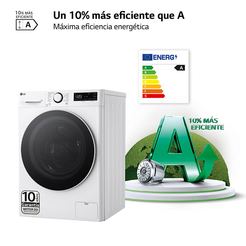 Lavadora frontal LG F4WR6011A0W – 11 kg, TurboWash360, Vapor