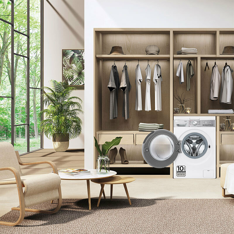 Lavadora carga frontal LG F4WR9009A2W – 9 kg, AI DD 1.400 rpm, TurboWash