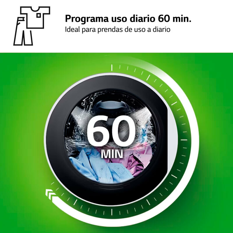 Lavadora carga frontal LG F4WT2009S3W – 9 kg, Inverter 1.400 rpm, Clase A