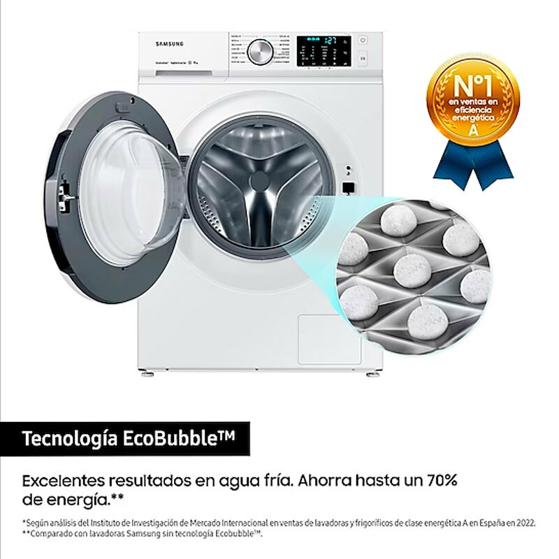 Lavadora Samsung WW11BBA046TWEC – 11 kg, Digital Inverter, EcoBubble y Vapor