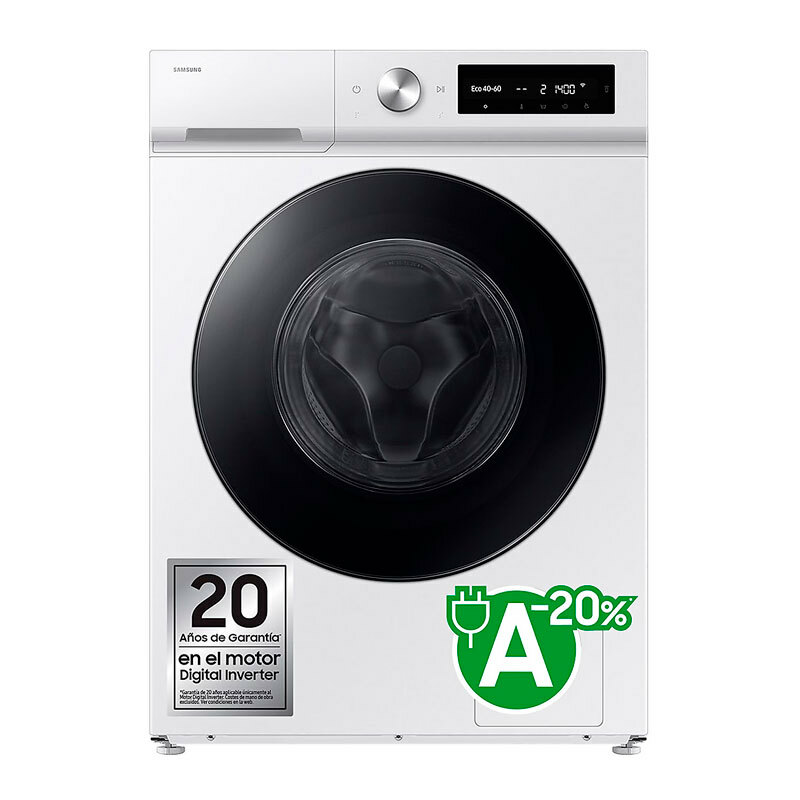 Lavadora de carga frontal Samsung WW11DB7B34GWU3 – 11 kg, Clase A, AI EcoBubble