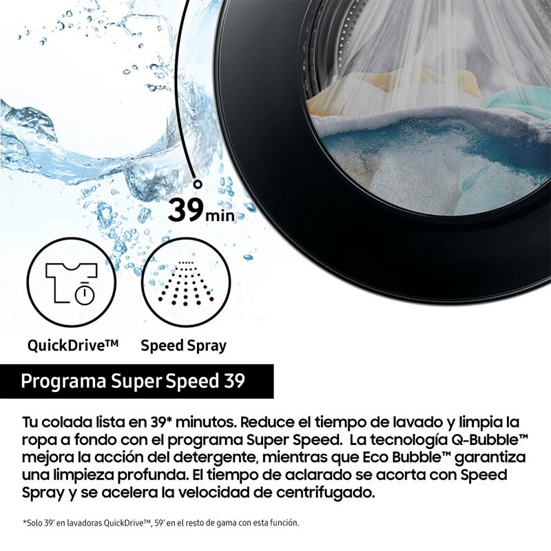 Lavadora Samsung WW11DB7B94GBU3 – 11 kg, Autodosificación, SmartThings