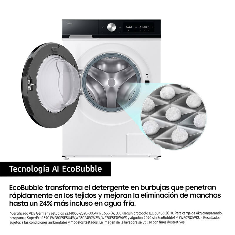 Lavadora carga frontal Samsung WW11DB7B94GEU3 – 11 kg, Autodosificación, Motor Inverter