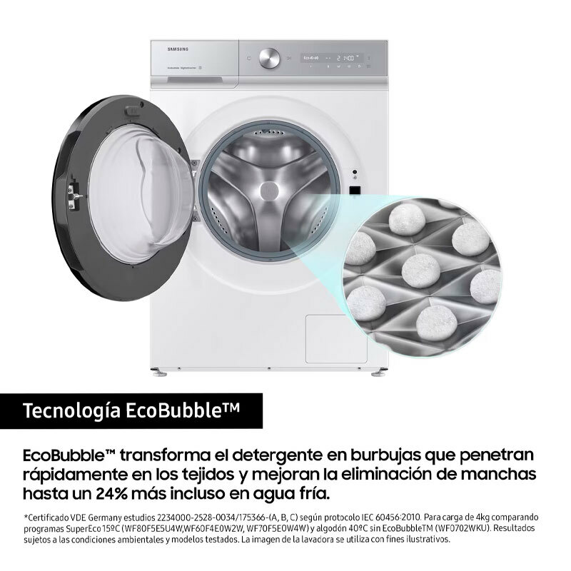 Lavadora carga frontal Samsung WW11DB8B95GHU3 – 11 kg, Autodosificación, Wi‑Fi