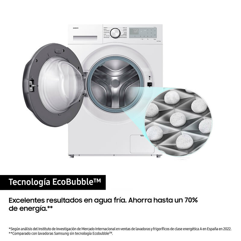 Lavadora carga frontal Samsung WW80CGC04DTHEC – 8 kg, EcoBubble, Wi‑Fi