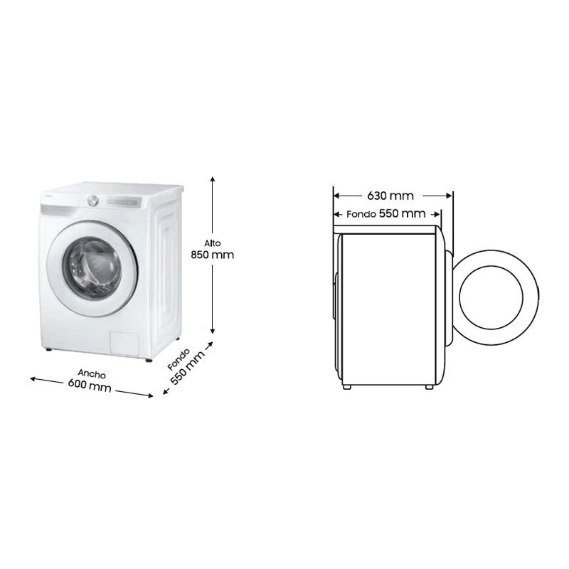 Lavadora de carga frontal Samsung WW90DG6U85HHU3 – 9 kg, Autodosificación, AI EcoBubble