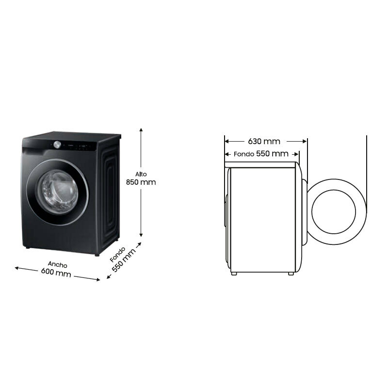 Lavadora frontal Samsung WW90DG6U85LBU3 – 9 kg, Autodosificación, Wi‑Fi SmartThings