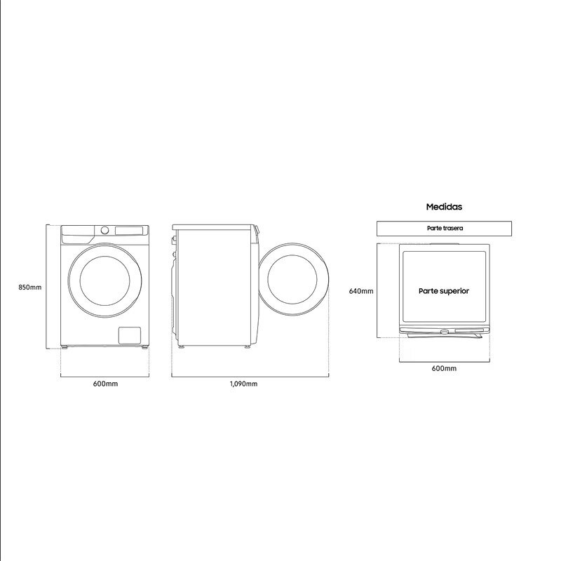 Lavadora frontal Samsung WW11DG5B25THEC – 11 kg, AI EcoBubble, 1.400 rpm