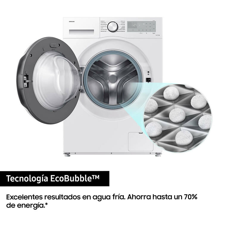 Lavadora frontal Samsung WW11DG5B25THEC – 11 kg, AI EcoBubble, 1.400 rpm