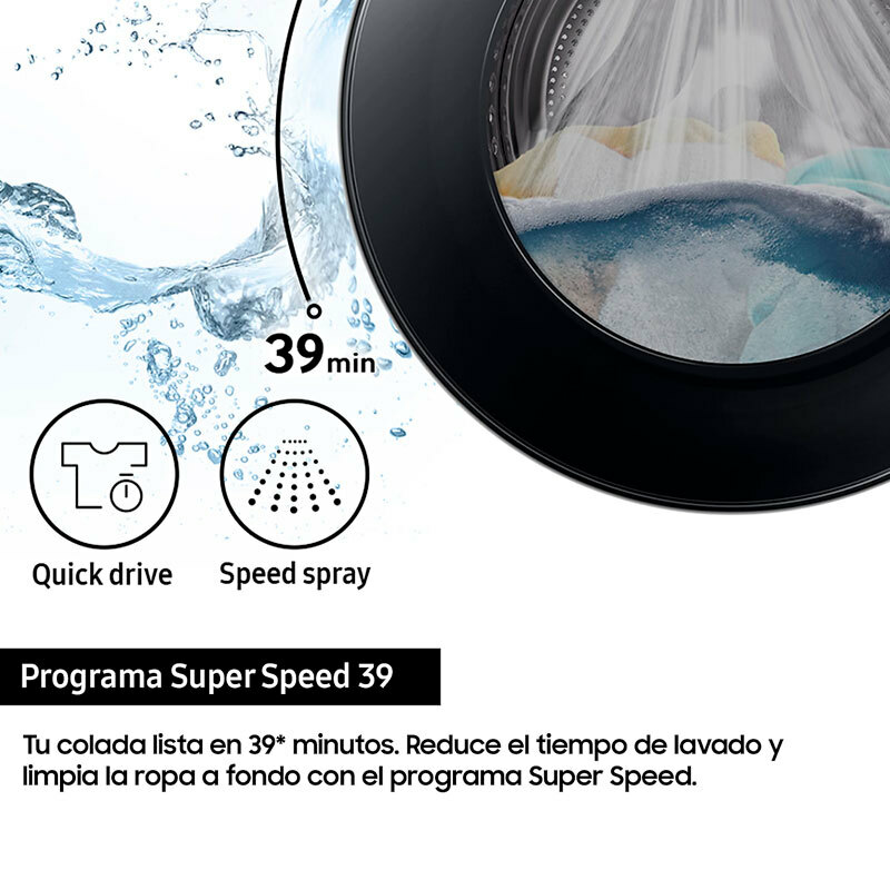 Lavadora frontal Samsung WW11DG5B25THEC – 11 kg, AI EcoBubble, 1.400 rpm