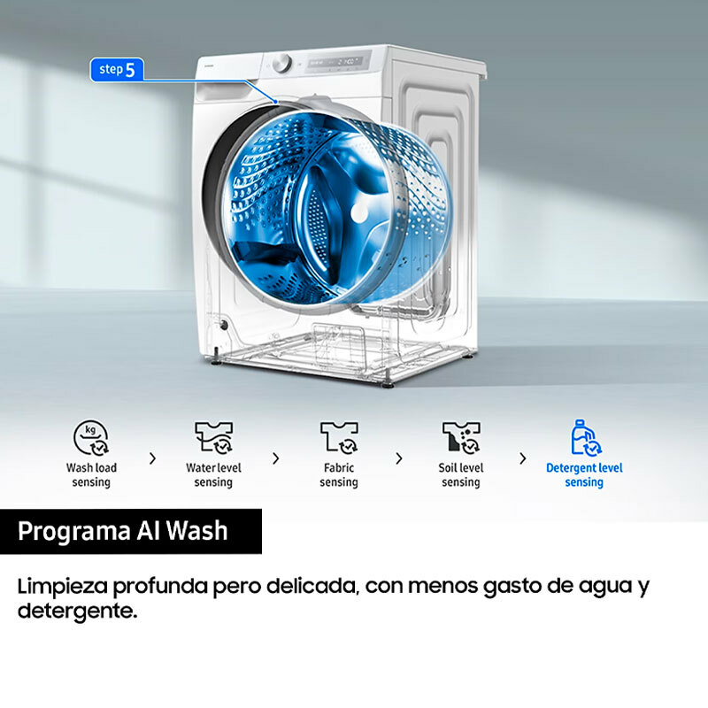 Lavadora frontal Samsung WW11DG5B25THEC – 11 kg, AI EcoBubble, 1.400 rpm