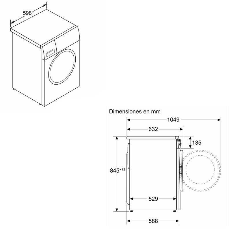 Lavadora carga frontal Siemens WG54G2Z1ES – 10 kg, 1.400 rpm, Clase A
