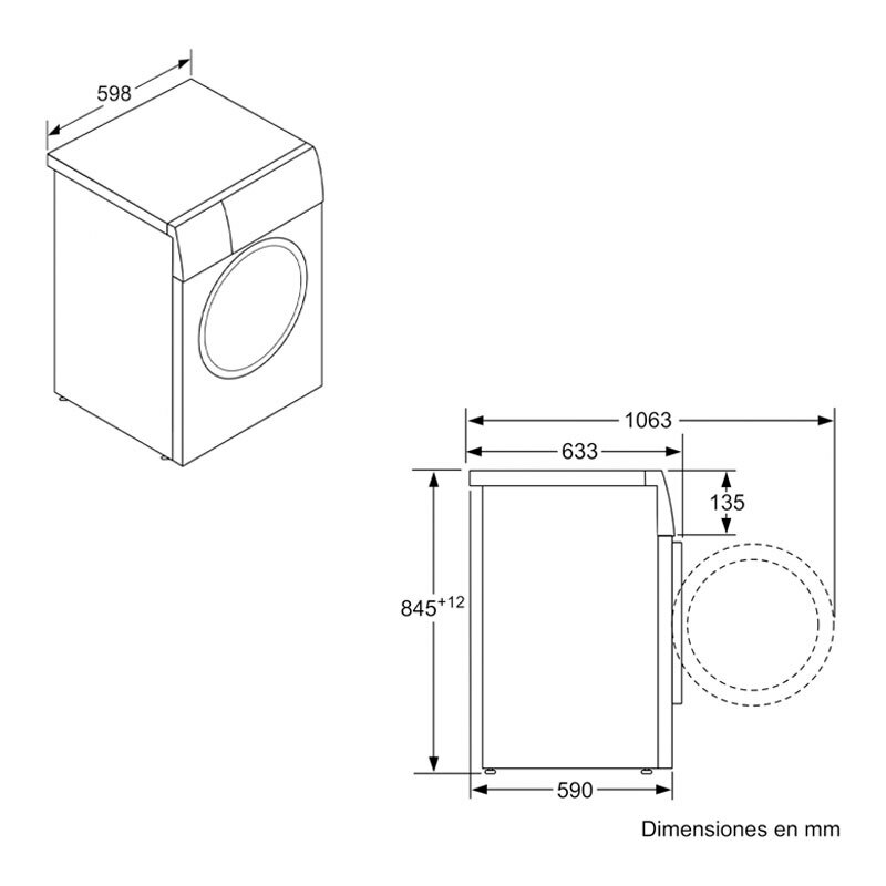 Lavadora carga frontal Siemens WM14N29XEP – 9 kg, 1.400 rpm, iQdrive
