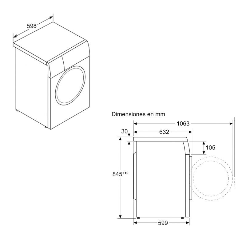 Lavadora Siemens WU14UT62ES – 9 kg, 1400 rpm, Clase A