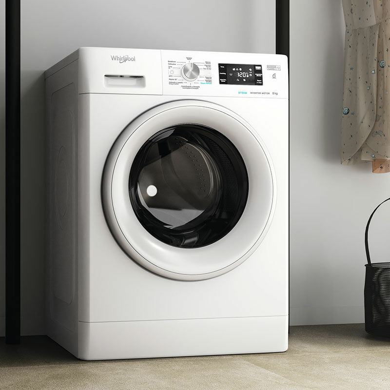 Lavadora carga frontal Whirlpool FFB 8258 WV SP – 8 kg, Motor Inverter, Función vapor