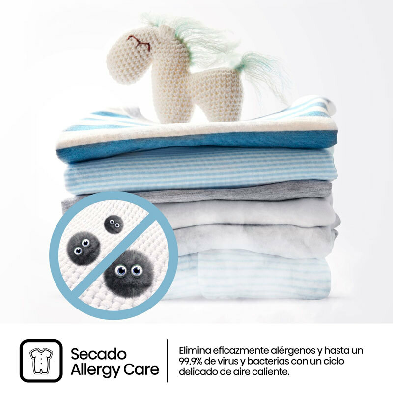 Lavadora integrable Hisense WF3M841BWIES – 8 kg, Clase A, Vapor 99,9%