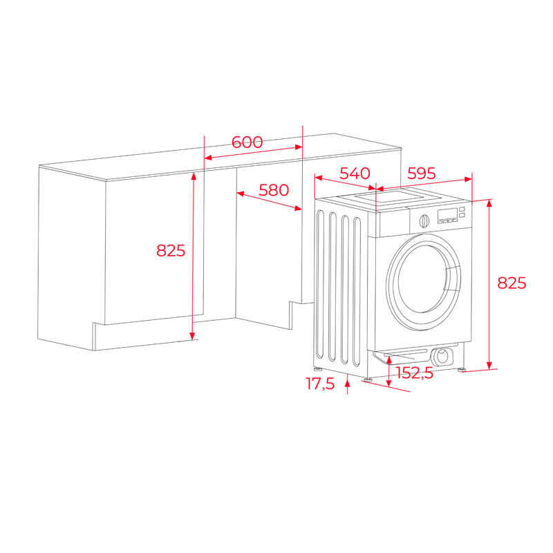 Lavadora integrable Teka LI61471 – 7 kg, 1.400 rpm, Clase A