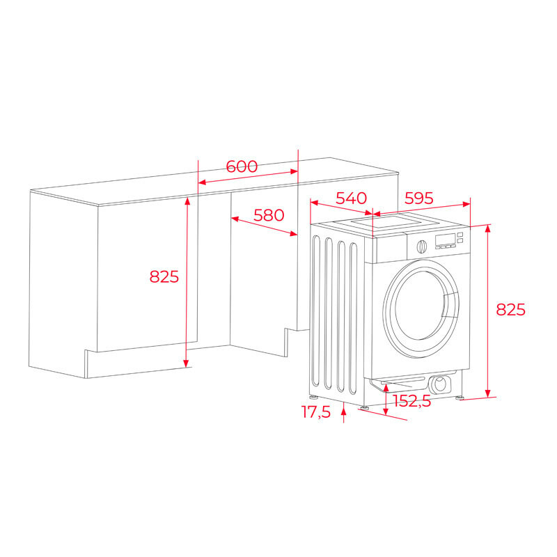 Lavadora integrable Teka LI6 1481 – 8 kg, Inverter, 1.400 rpm