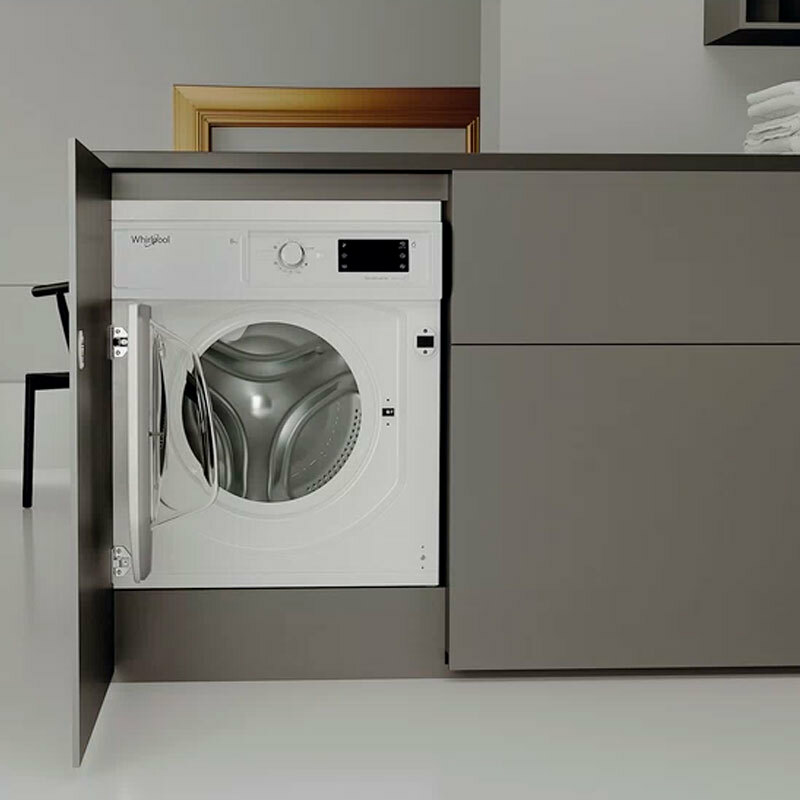 Lavadora integrable Whirlpool BIWMWG81485EEU – 8 kg, 1.400 rpm, 6th Sense