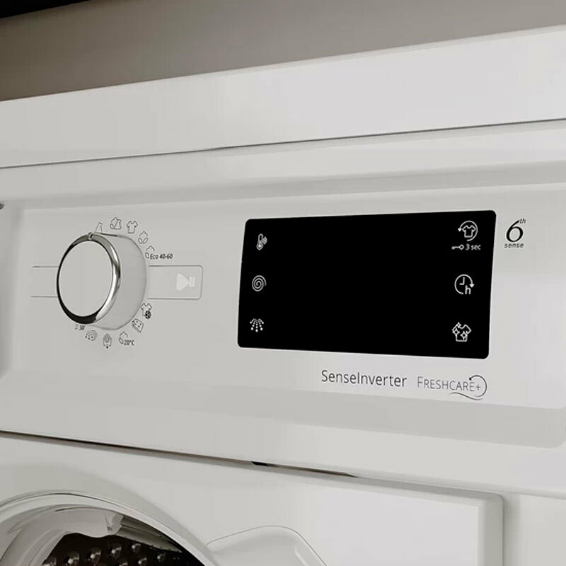 Lavadora integrable Whirlpool BIWMWG81485EEU – 8 kg, 1.400 rpm, 6th Sense