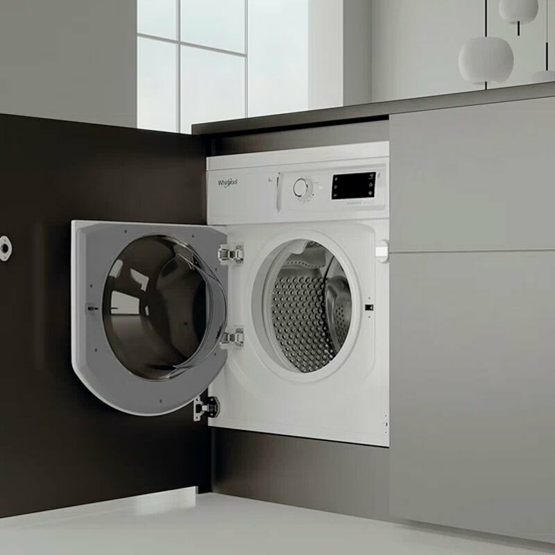 Lavadora integrable Whirlpool BIWMWG81485EEU – 8 kg, 1.400 rpm, 6th Sense
