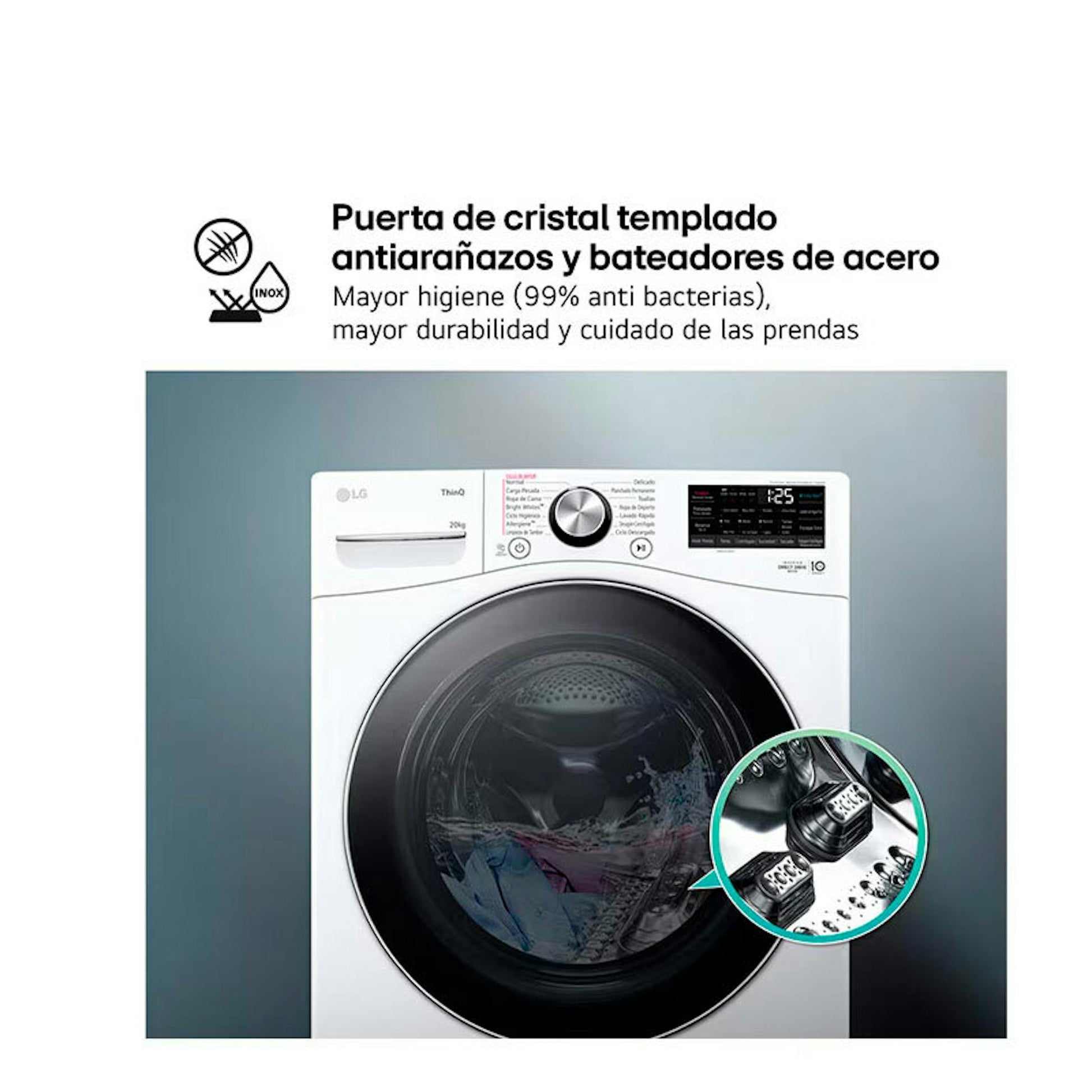 Lavadora LG F0P3CYV2W blanca de carga frontal