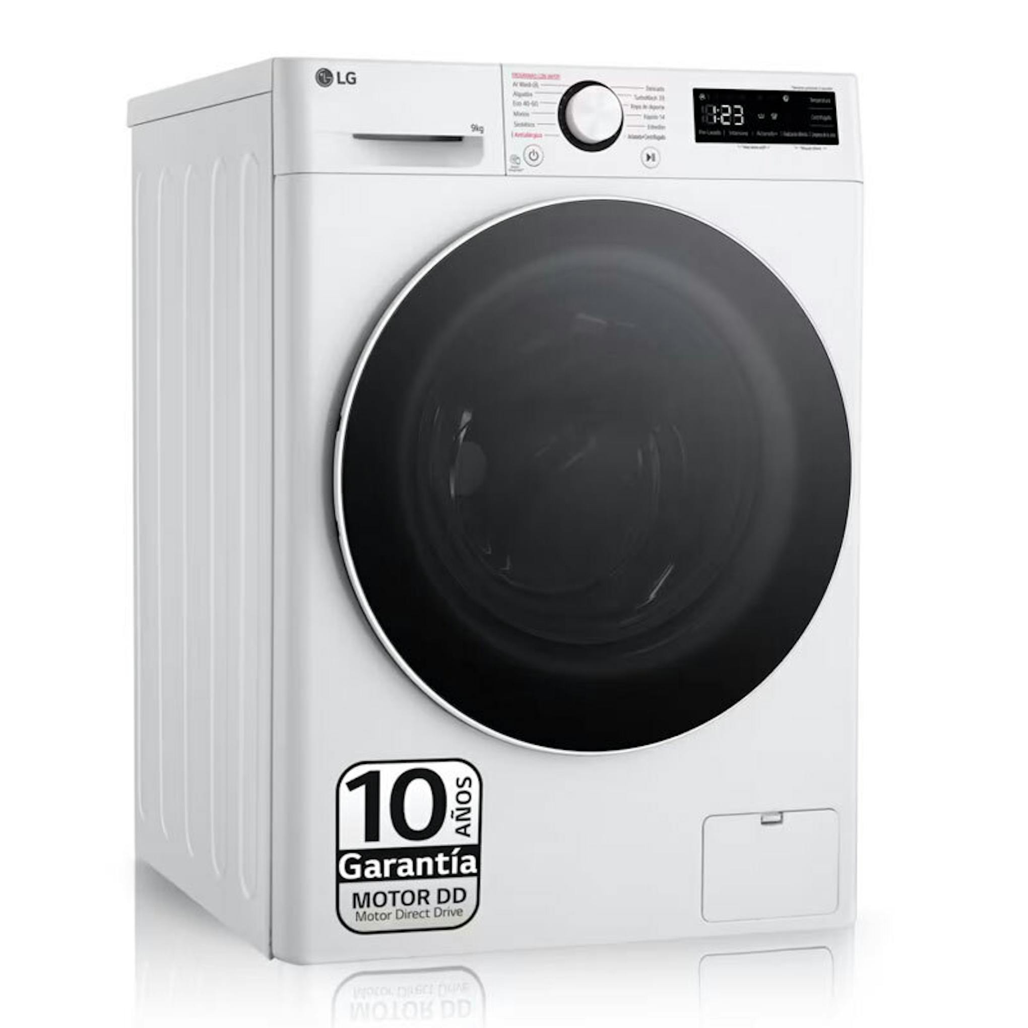 Lavadora LG F4WR6009A0W blanca de carga frontal, 9 kg con vapor