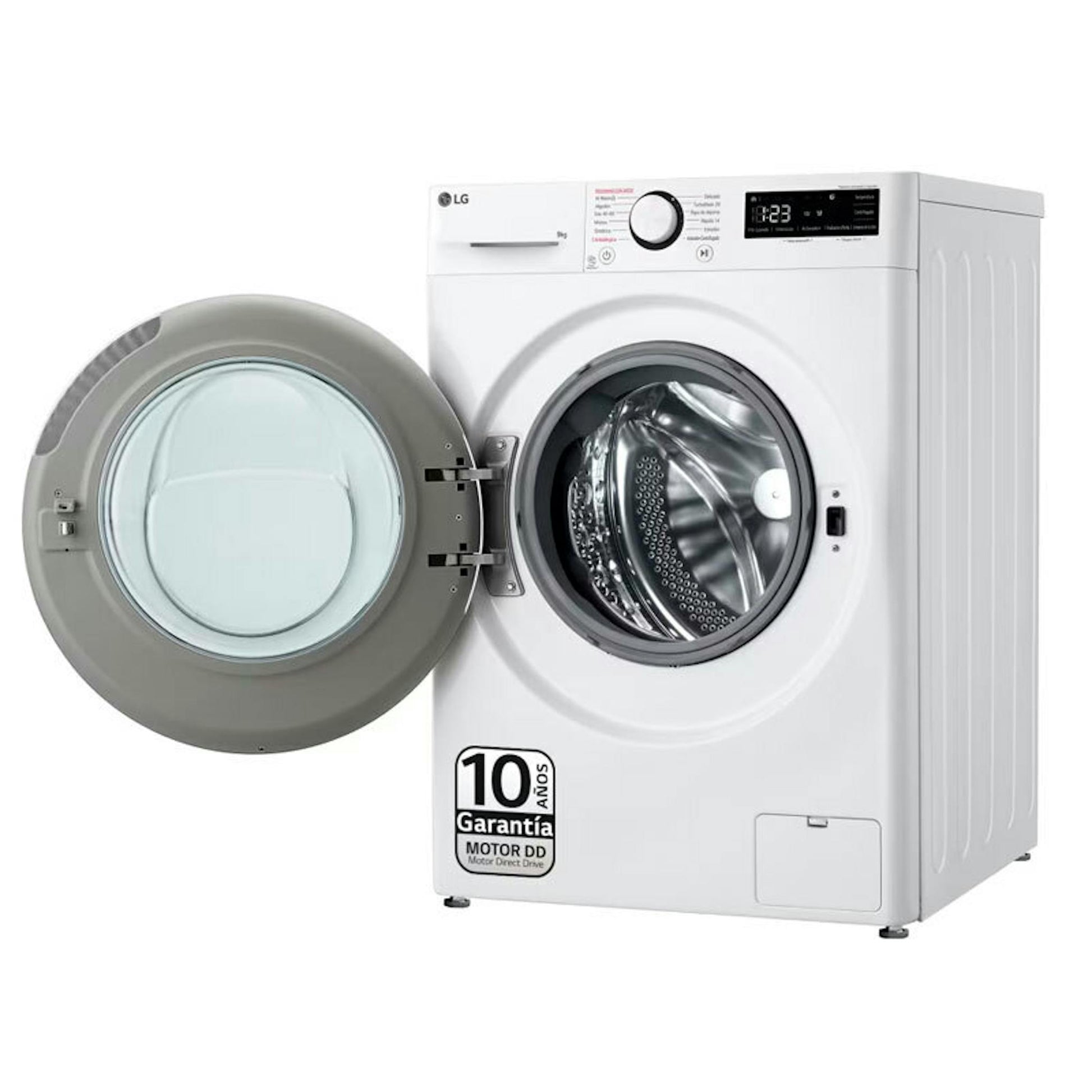 Lavadora LG F4WR6009A0W con puerta abierta