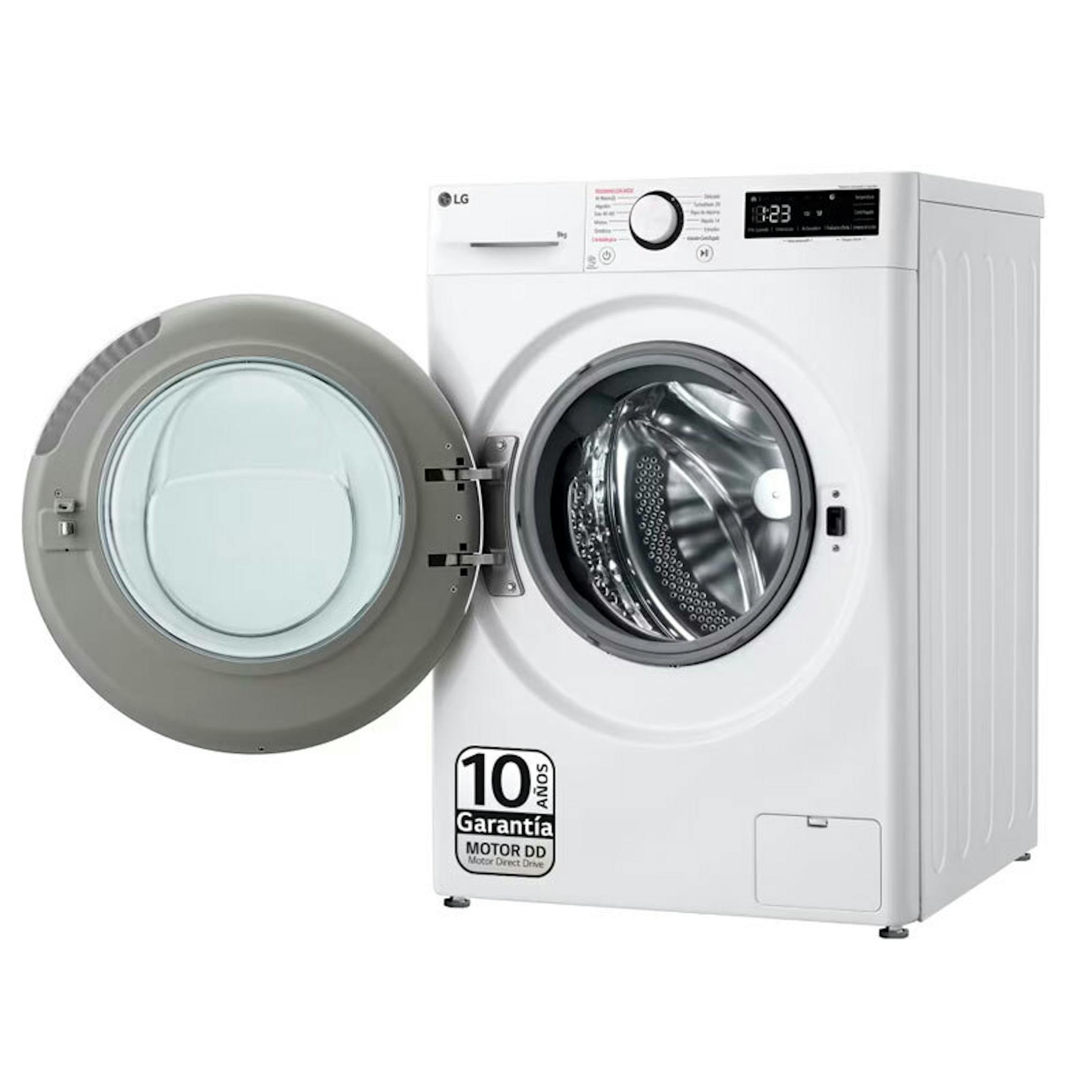 Lavadora LG F4WR6009A0W con puerta abierta