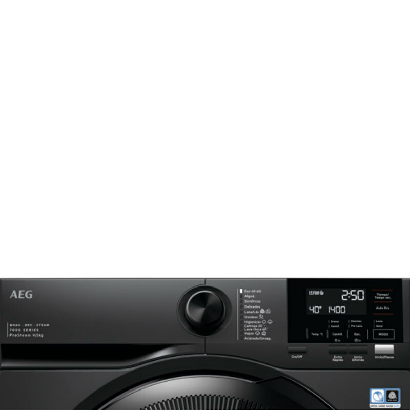 Lavasecadora AEG LWR7196U4B – 9 kg lavado, 5 kg secado, Motor Inverter
