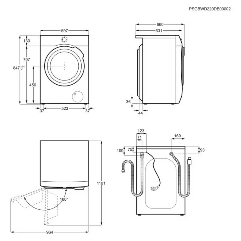 Lavasecadora AEG LWR7316V6O – 10 kg lavado, 6 kg secado, Motor Inverter