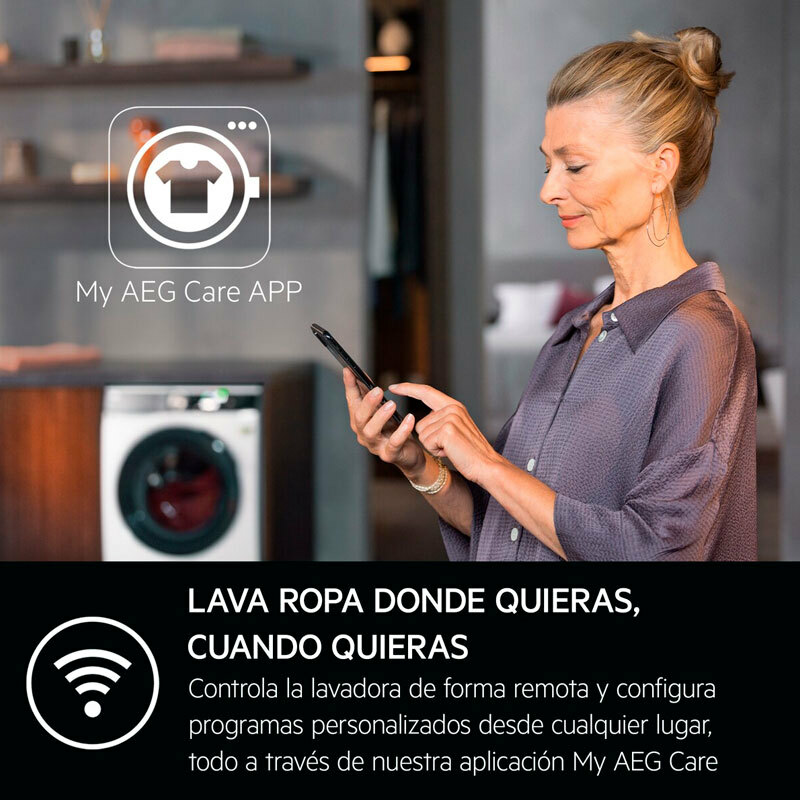Lavasecadora Libre instalación AEG LWR9816O1C – 10 kg lavado/6 kg secado, Bomba de calor, Conectividad My AEG