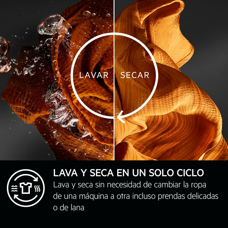 Lavasecadora Libre instalación AEG LWR9816O1C – 10 kg lavado/6 kg secado, Bomba de calor, Conectividad My AEG
