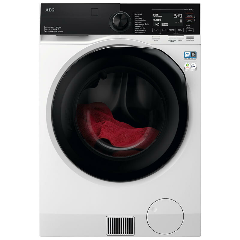 Lavasecadora Libre instalación AEG LWR9816O1C – 10 kg lavado/6 kg secado, Bomba de calor, Conectividad My AEG