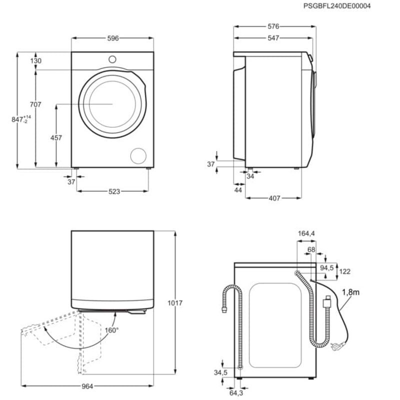 Lavasecadora Electrolux EW7W4943EB – 9 kg/5 kg, 1400 rpm, Vapor SteamRefresh