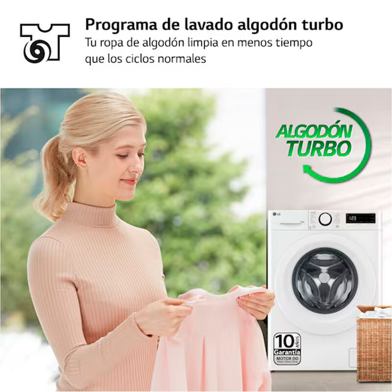 Lavasecadora LG F4DR5009A3W – 9 kg lavado/6 kg secado, Inverter Direct Drive AI DD, Función Vapor