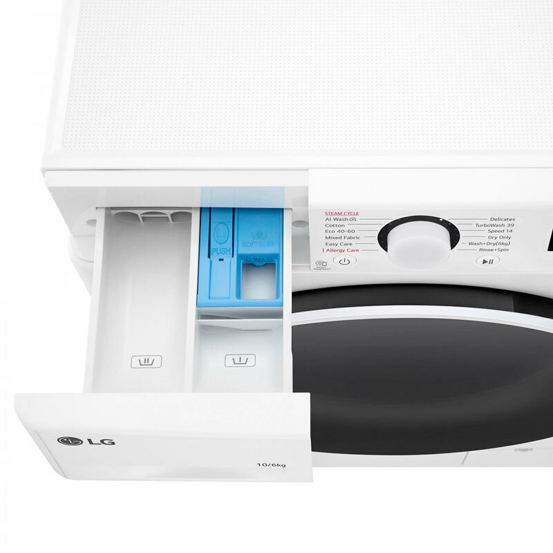 Lavasecadora LG F4DR6010A0W – 10 kg lavado, 6 kg secado, AI Direct Drive (10 años)