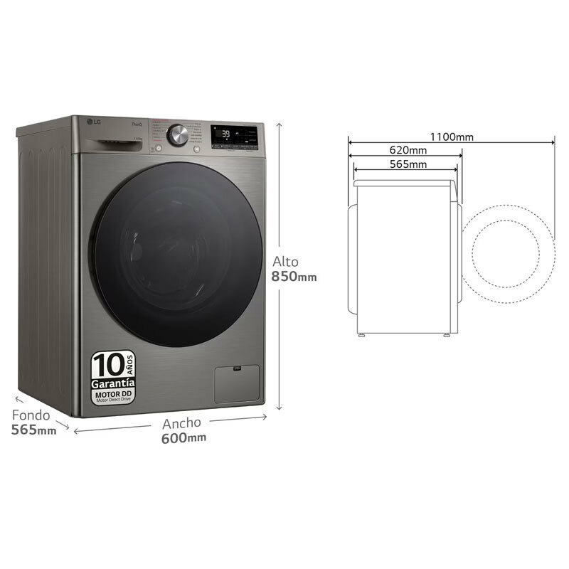 Lavasecadora LG F4DR7011AGS – 11 kg lavado, 6 kg secado, AI Direct Drive