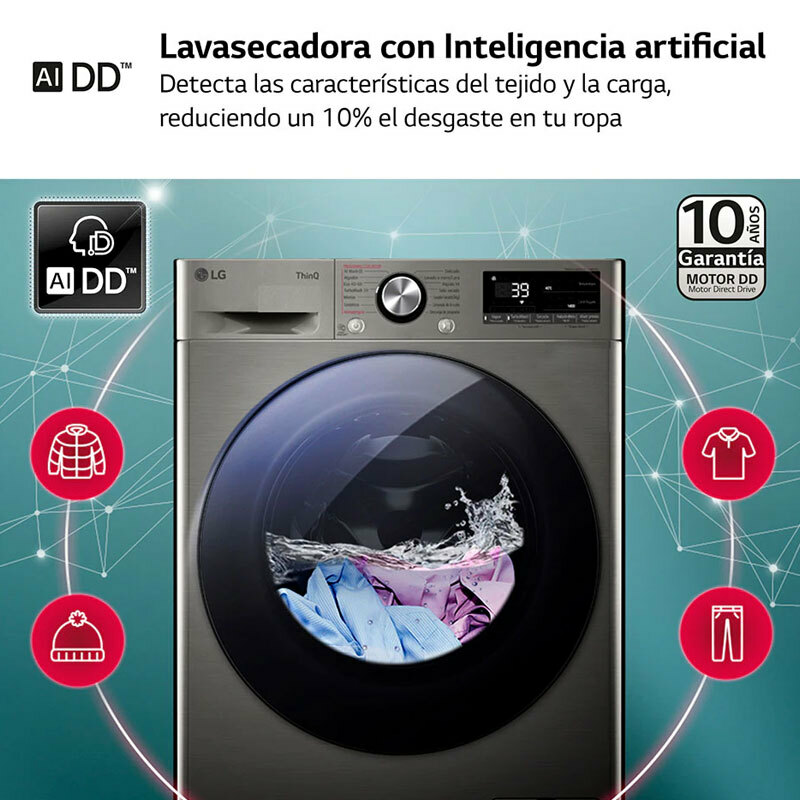 Lavasecadora LG F4DR7011AGS – 11 kg lavado, 6 kg secado, AI Direct Drive