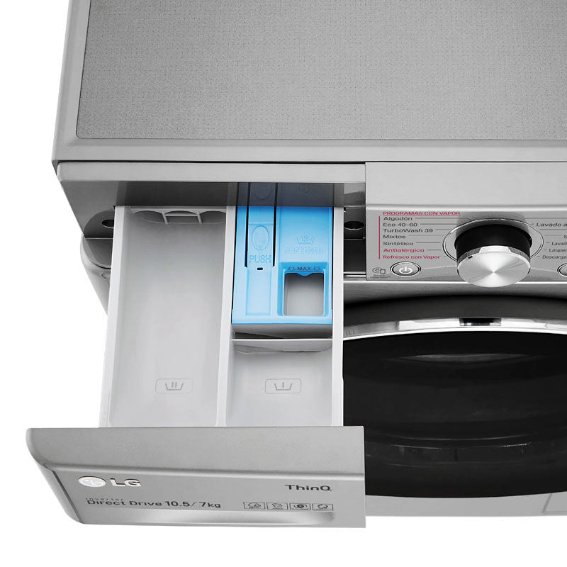 Lavasecadora LG F4DV7010S2S – 10,5 kg lavado, 7 kg secado, Inverter Direct Drive