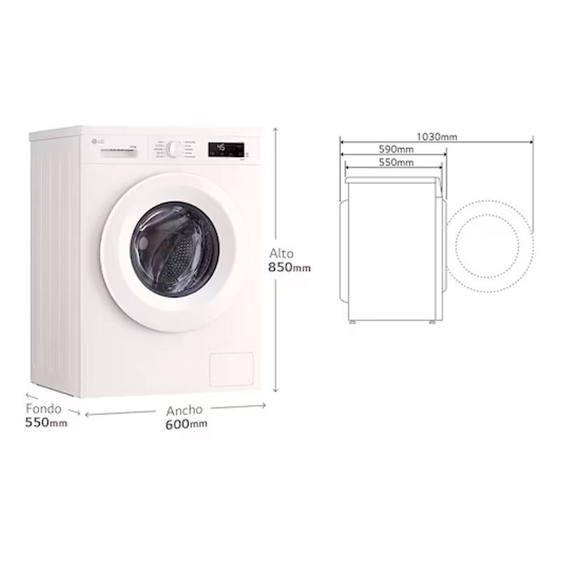 Lavasecadora LG W4X1085NWH – 8 kg/5 kg, 1400 rpm, WiFi ThinQ