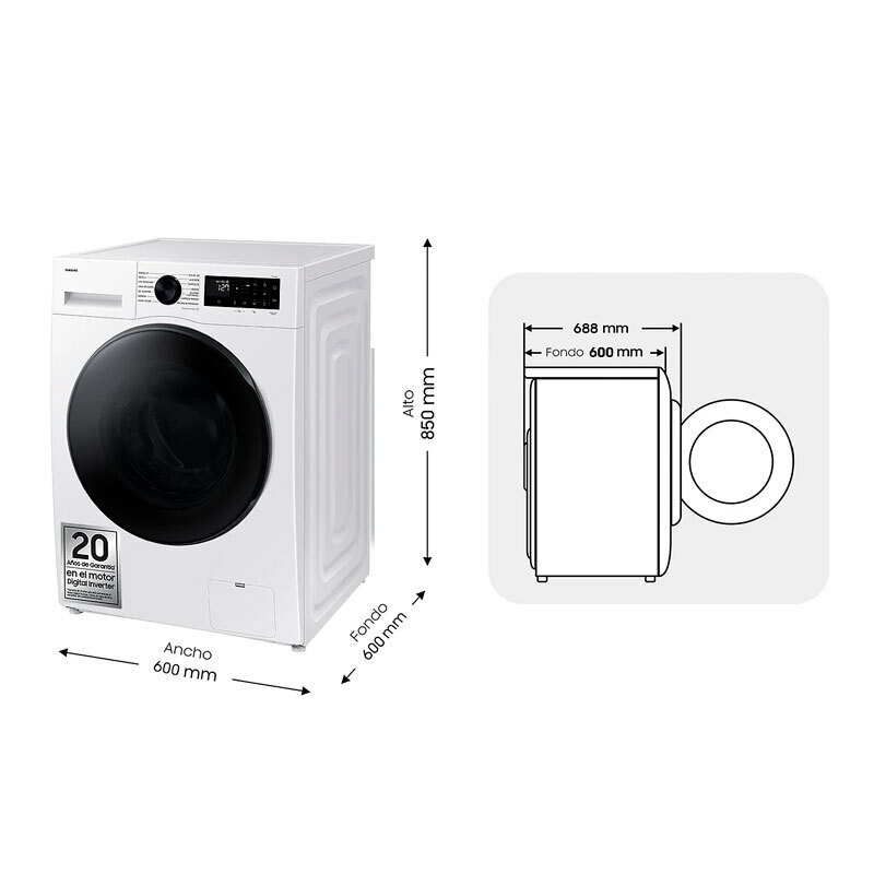 Lavasecadora Samsung WD11DG5B15BEEC – 11 kg lavado, 6 kg secado, WiFi SmartThings
