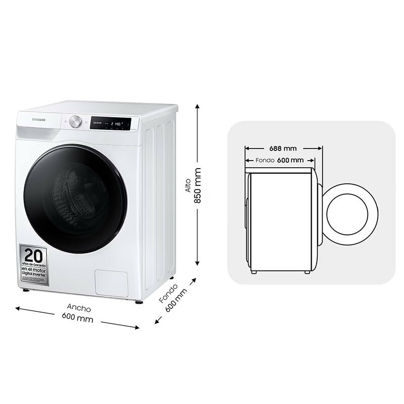 Lavasecadora Samsung WD11DG6B85BEU3 – 11 kg lavado, Autodosificación, Conectividad SmartThings