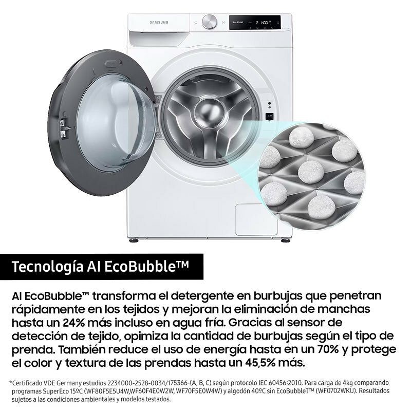 Lavasecadora Samsung WD11DG6B85BEU3 – 11 kg lavado, Autodosificación, Conectividad SmartThings