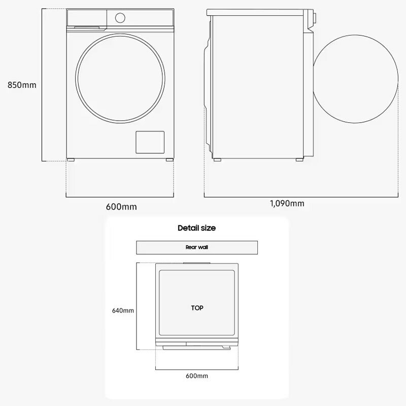 Lavasecadora Samsung WD90DB7B85GWU3 – IA, 9/6 kg, Autodosificación