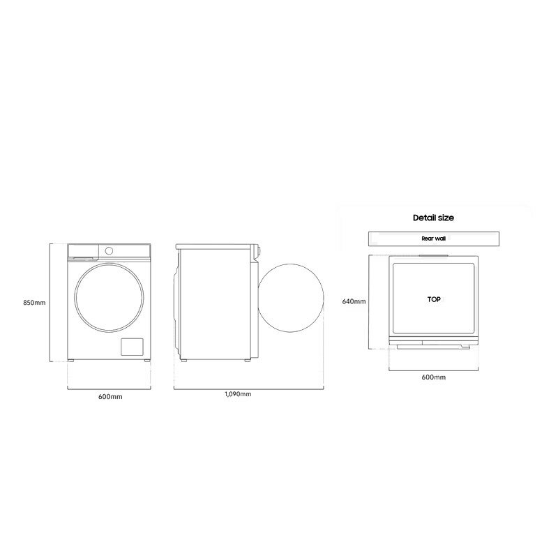 Lavasecadora Samsung WD90DB8B85GBU3 – 9 kg lavado, QuickDrive, Wi‑Fi