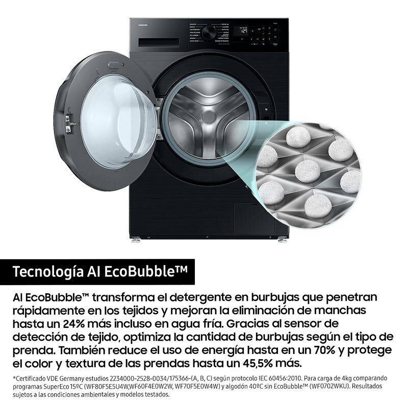 Lavasecadora libre instalación Samsung WD90DG5B15BBEC – 9/6 kg, Digital Inverter, WiFi SmartThings