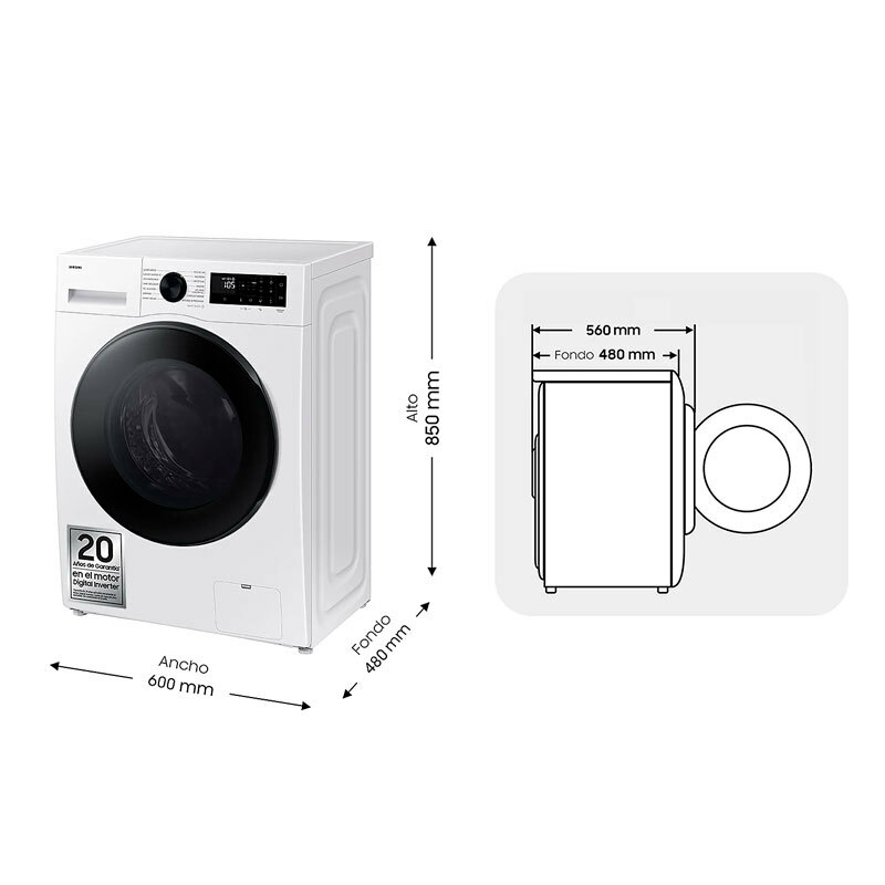 Lavasecadora Samsung WD90DG5G34BEEC – 9 kg lavado, 5 kg secado, AI EcoBubble